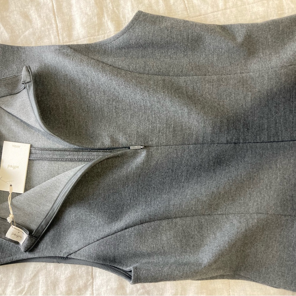 Aritzia Wilfred Ponteflex Ruth Dress in Heather Charcoal Size 8 NWT Lawyer - Picture 14 of 16